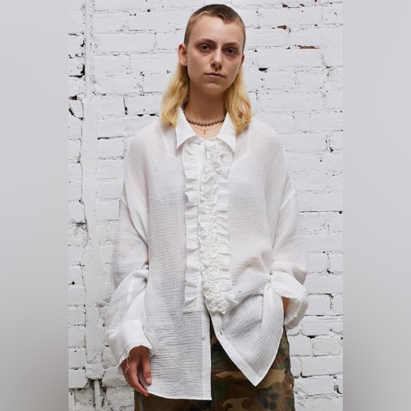 R13 Drop Neck Tuxedo Workshirt. Size XS - Picture 1 of 11